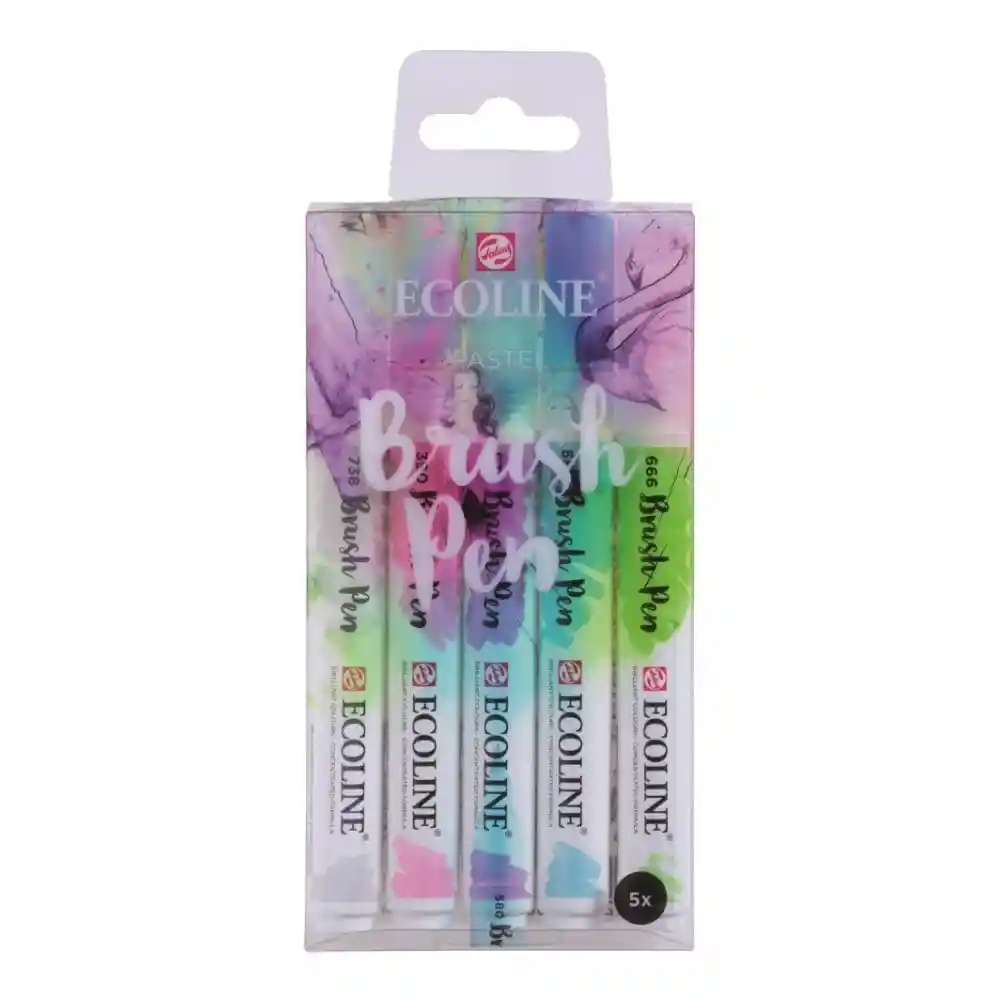 Set Ecoline Brushpen X5 Tonos Pastel