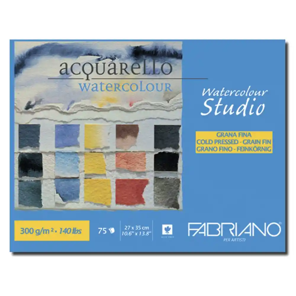 Bl. Fabriano Studio Acuarela 27X35Cm.75H