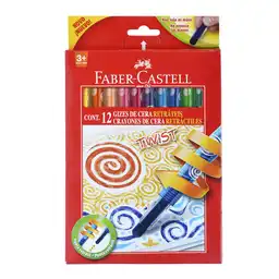 Faber Castell 12 Crayones De Cera Retráctiles