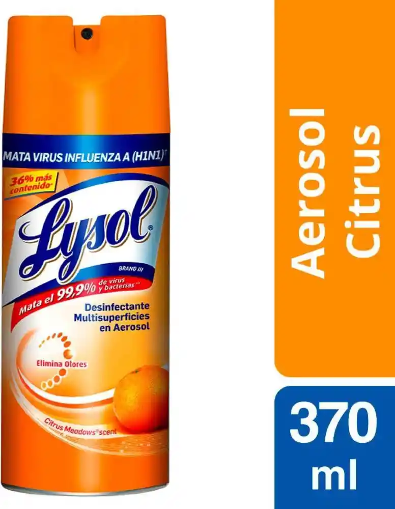 Lysol Desinfectante Aerosol Mutisuperficies Lata 354 G.