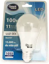 Great Value Ampolleta Led Bola A60 11W 1 Un