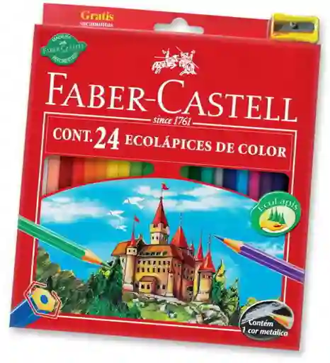 Faber Castell Lapices 24 Colores + Sacapunta 1 Un, -