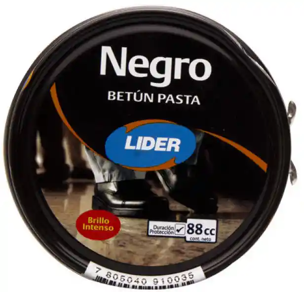 Betun Pasta Negro Lata 88 cc, Lider