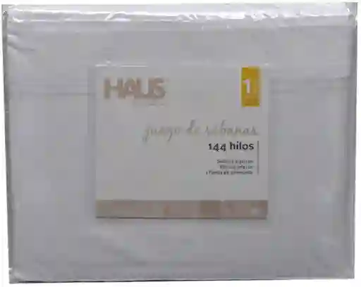 Juego de Sabanas 144 Hilos 1 1/2 Plaza Blanca 1 Un, Haus