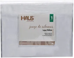 Juego de Sabanas 144 Hilos 1 Plaza Blanca 1 Un, Haus