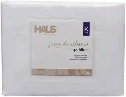 Juego de Sabanas 144 Hilos King Blanca 1 Un, Haus