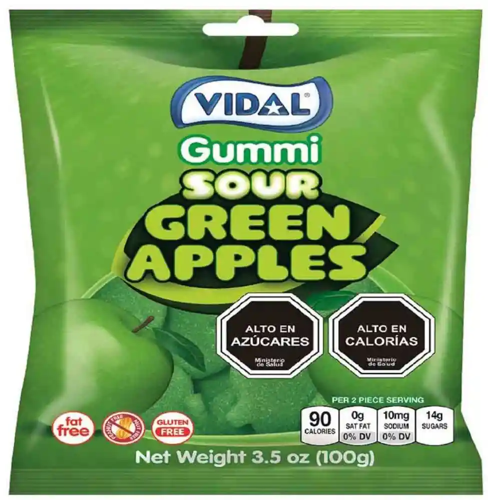 Vidal Gomitas De Manzana Acida 100 Gr,