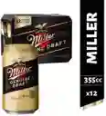 Miller Cerveza Genuine Draft en Lata 12 x 355 cc