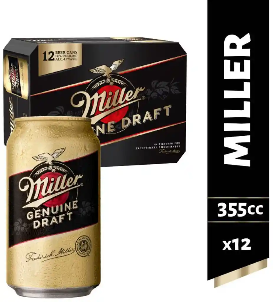 Miller Cerveza Genuine Draft en Lata