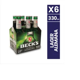 Pack Cervezas Lager Alemana (6 Botellas de 330 ml c/u) 6 Un Bec