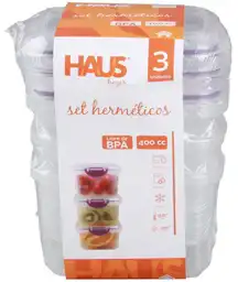 Set 3 Hermeticos con Alitas 400 cc c/u (Surtido) 1 Un, Haus