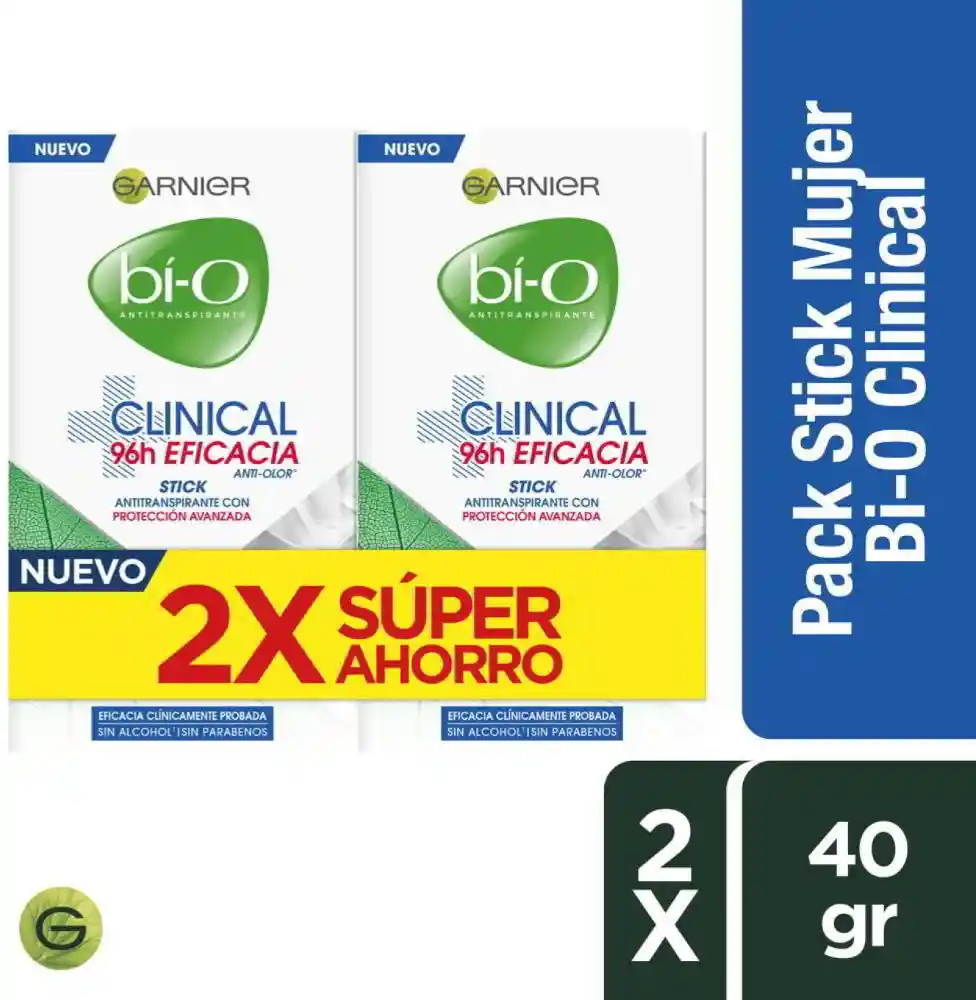 Bí-O Pack Antitranspirante Mujer Clinical Stick (2X40G) 1 Un, -O