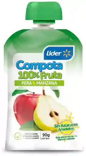 Compota 100% Fruta Pera y Manzana Lider