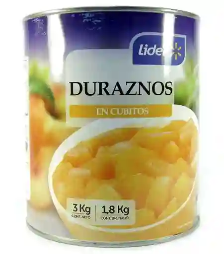 Duraznos En Cubitos Tarro 3 Kg