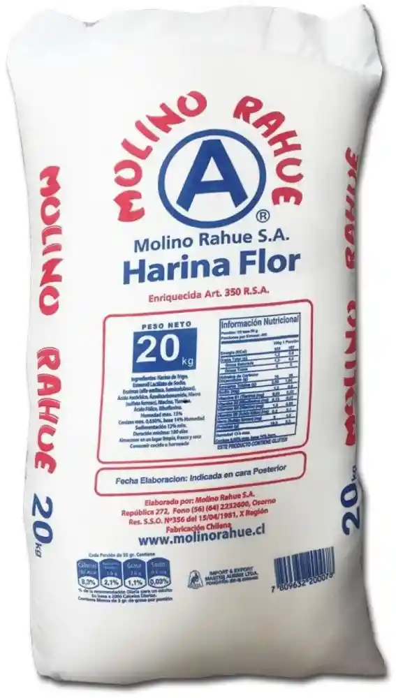 Rahue Molino Harina. 20 Kg.