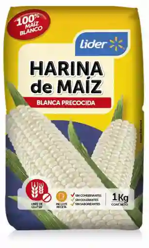 Harina De Maiz Blanca 1 Kg Lider