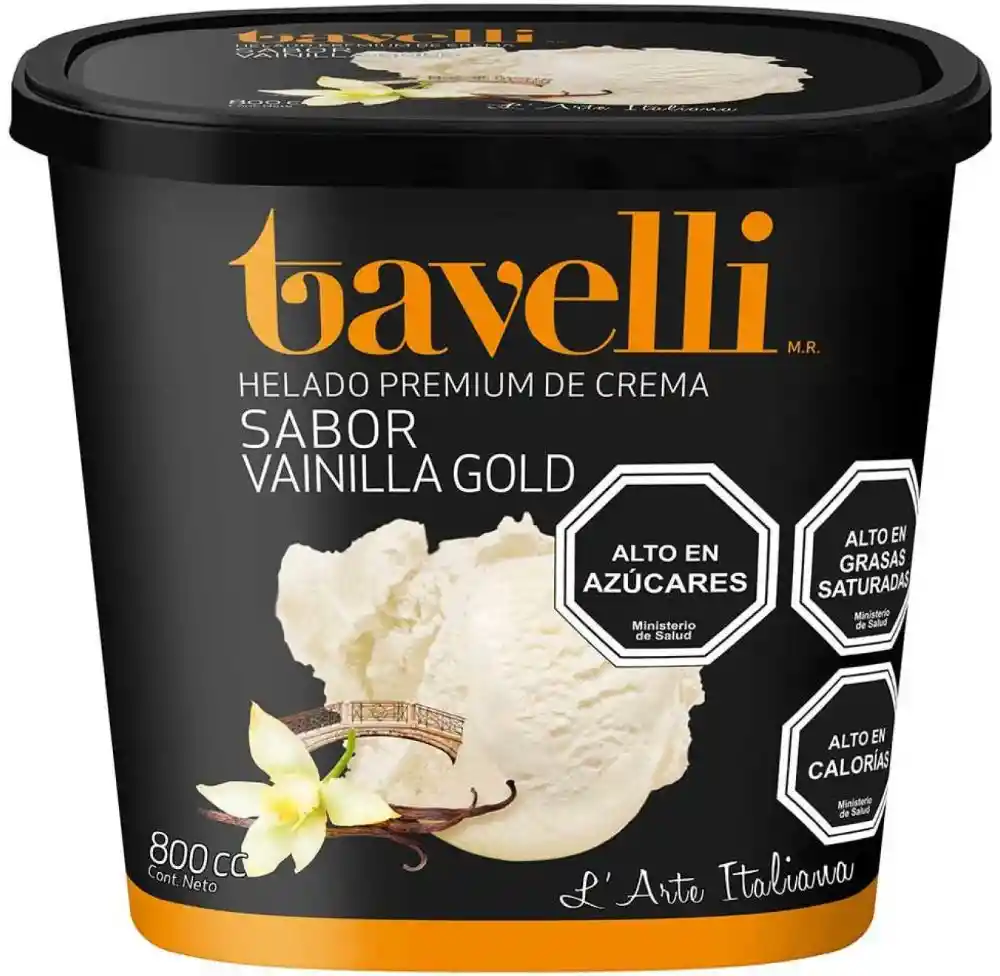 Tavelli Helado Premium Vainilla 800 Cc,