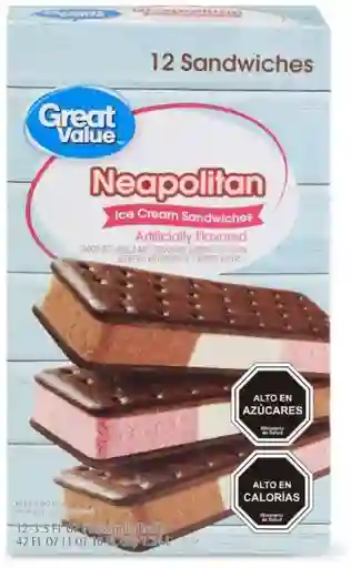 Great Value Sándwich de Helado Napolitano