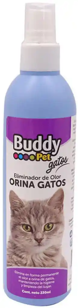 Buddy Pet Eliminador Olor De Orina De Gatos Botella 230 Ml.