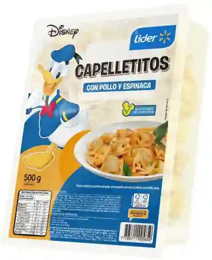 Capelletitos Pollo Espinaca 500 g, Lider
