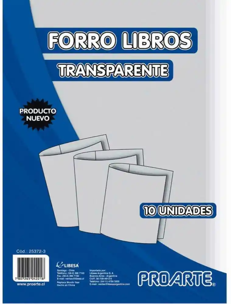 Proarte Forro Libros Transparente (10 Un).