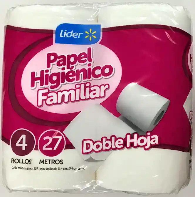 Papel Higiénico Doble Hoja Familiar Lider