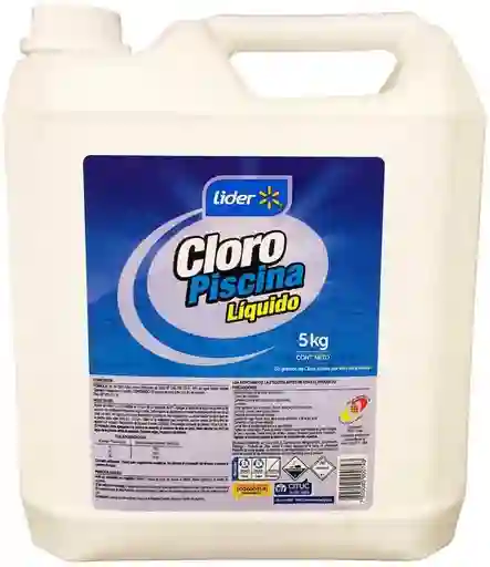 Cloro Piscina Liquido 5 Kg, Lider