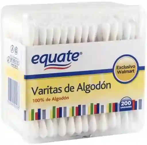Equate Varitas De Algodon Caja 200 Un,