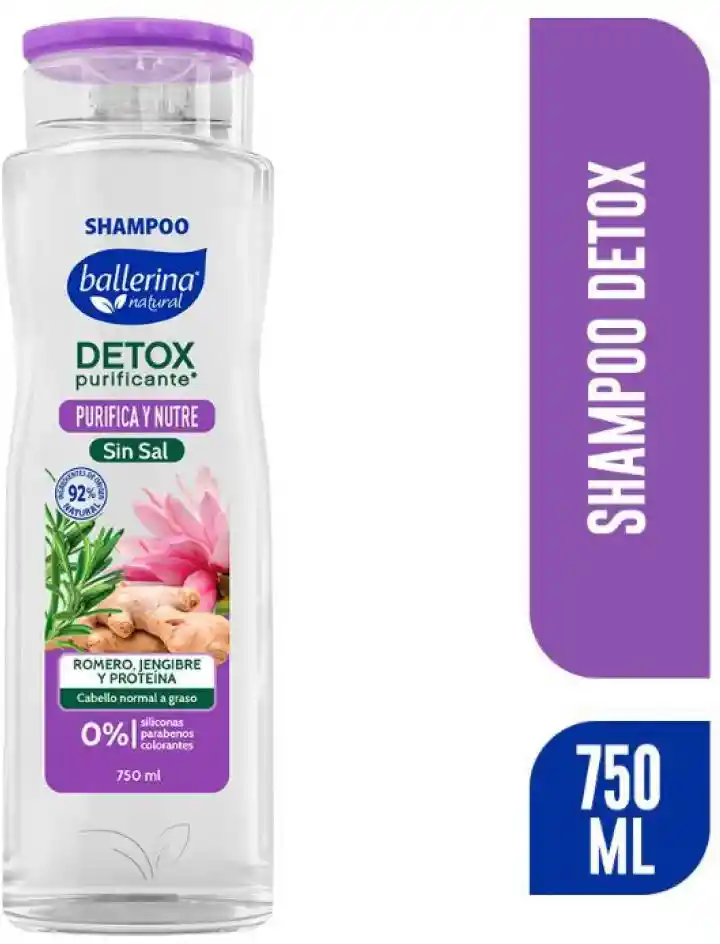 Ballerina Shampoo Detox con Romero Jengibre y Proteína