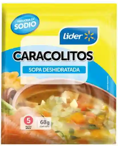 Sopa Caracolitos Reducida en sodio 68 g, Lider