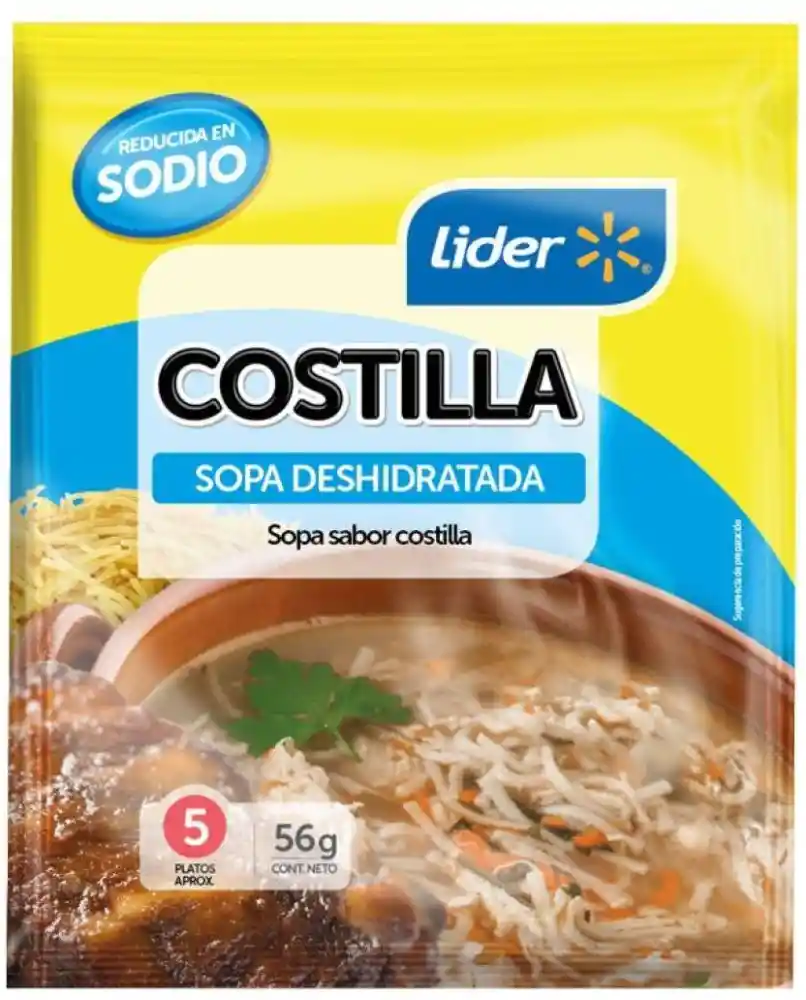 Sopa Costilla Reducida en Sodio  56 g, Lider