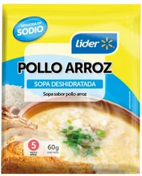 Sopa Pollo Arroz Reducida en Sodio  60 g, Lider