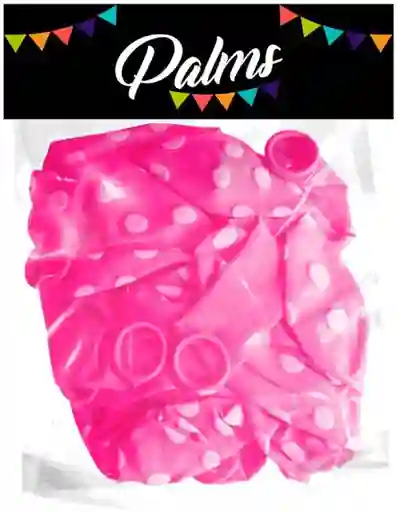 Set 12 Globos Polka Fucsia 1 Un, Palms