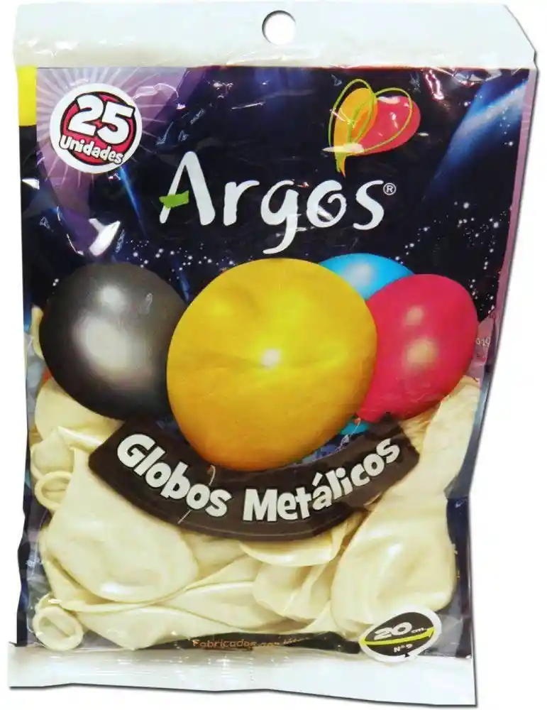 Argos Globo Metalicos Blanco Bolsa 25 Un.