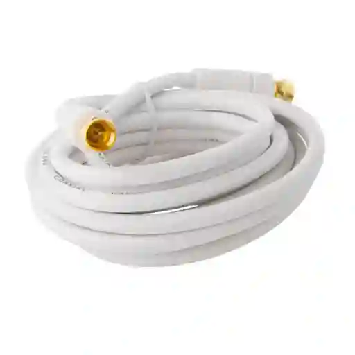 Macrotel Cable Coaxial Para Tv Atornillable Blanco 3 Metros