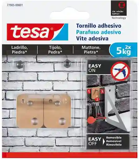 Tesa Tornillo Adhesivo Para Ladrillo / Piedra / Hormigón 5 Kg
