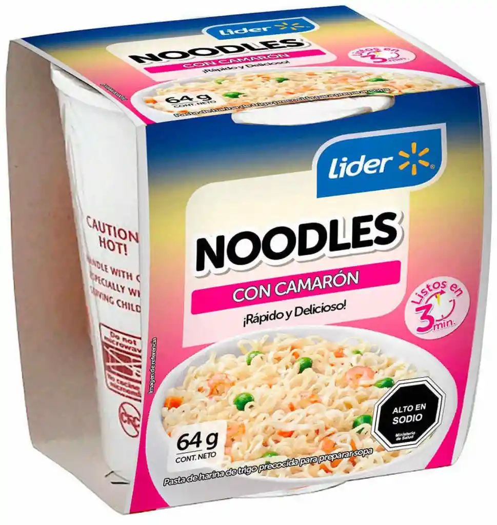 Fideos Instantáneos con Sabor a Camarón Lider