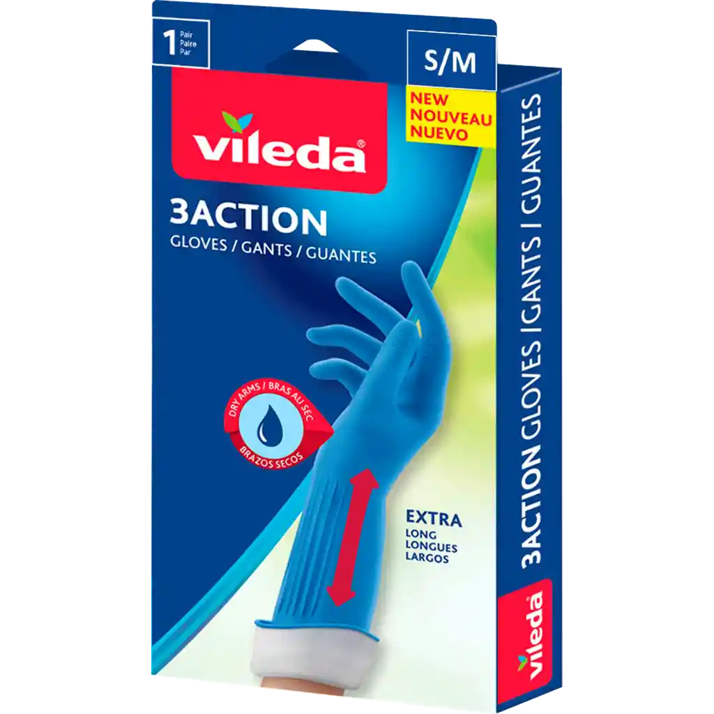 Vileda Guante 3Action S/M, 1 Un.