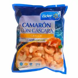 Camarón Grande con Cáscara y Cola Cocido Líder