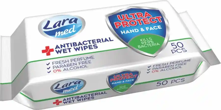 Lara Toalla Antibacterial Ultra Protect x 50 Unidades