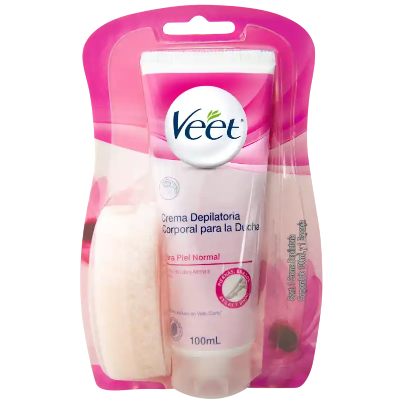 Veet Crema Depilatoria Corporal para La Ducha y Esponja