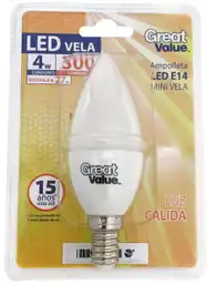 Ampolleta LED Mini Vela Luz C�lida E14 4W 1 Un