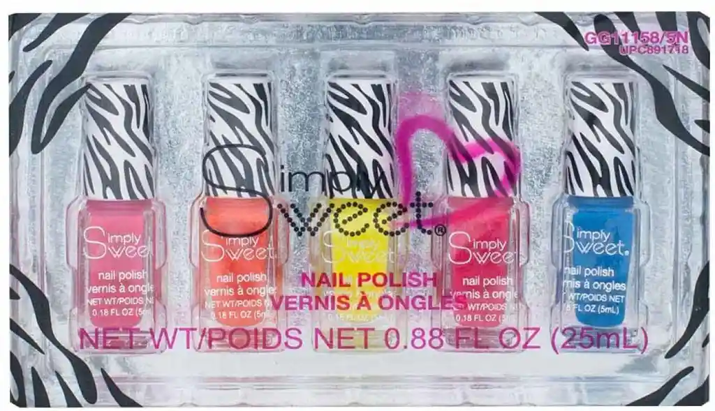 Esmaltes de Uñas Colores Caja 5 Un