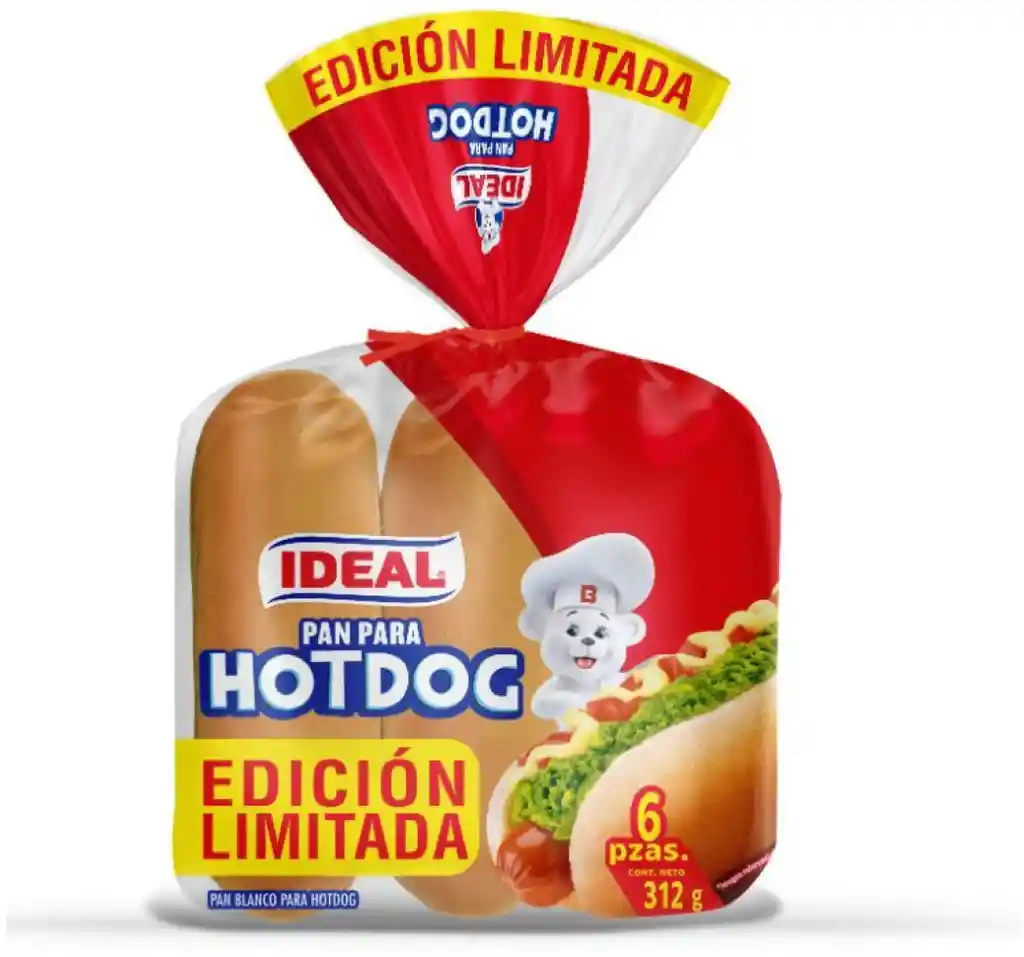 Bimbo-Ideal Pan Hot Dog x 6 Unidades