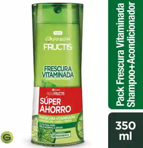 Garnier - Fructis Shampoo + Acondicionador Sin Parabenos 