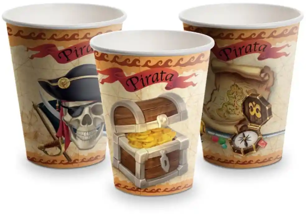 Vasos piratas 6 u 1 u