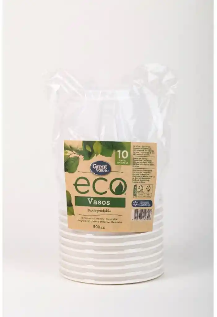 Vaso 500 cc Biodegradable 10 U