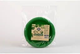 Plato 17 cm verde Biodegradable 10 U