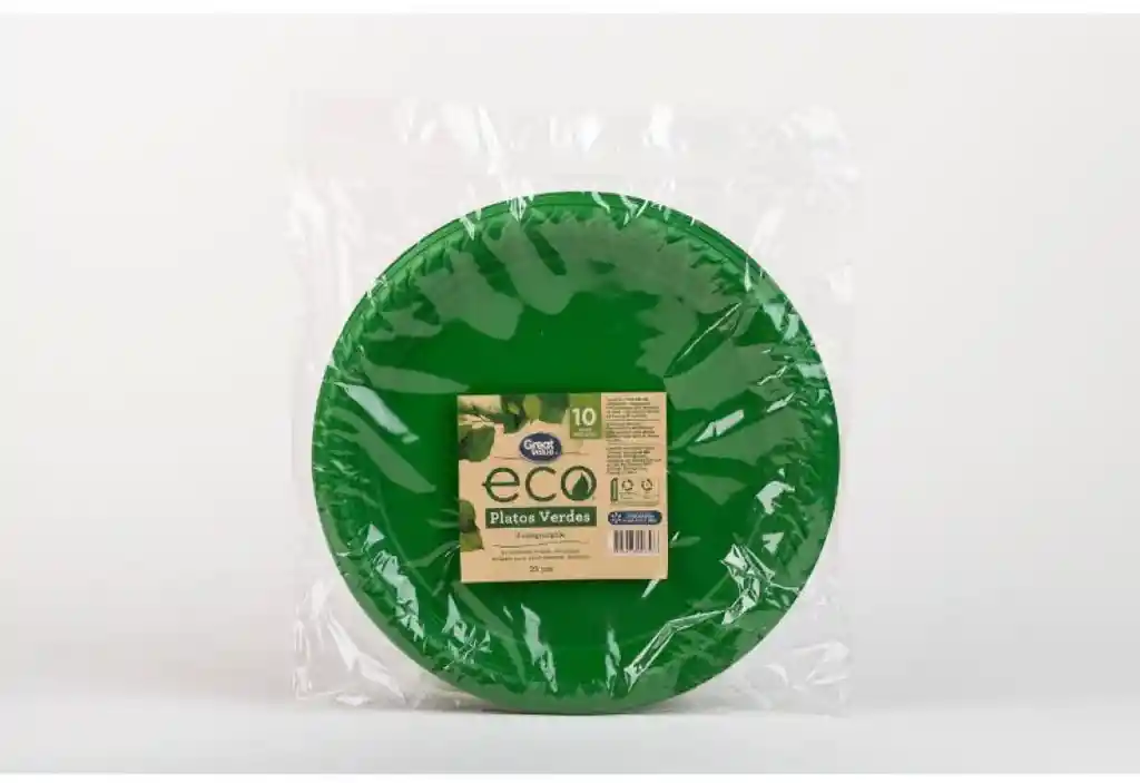 Eco Platos Verdes Biodegradable