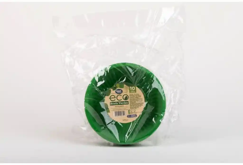 Bowl 270 cc verde Biodegradable 10 U